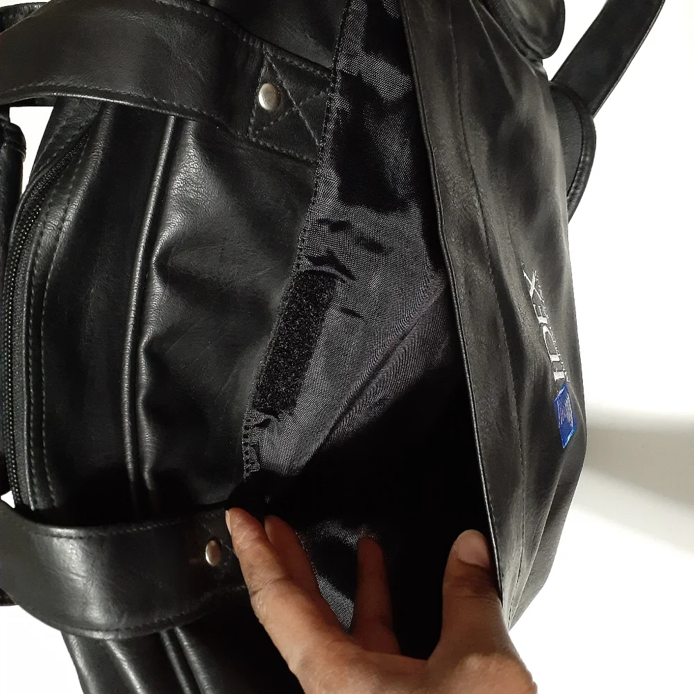 Vintage IDEX Mutual Funds Black Faux Leather Business Bag